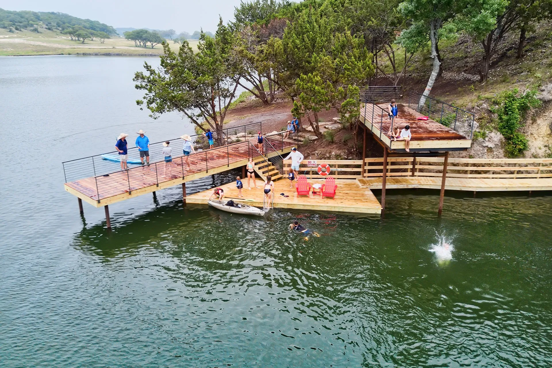 Existing jumping platforms at the Lake Club